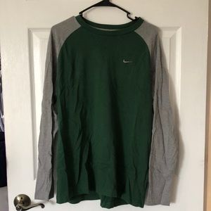 Nike long sleeve green and grey shirt